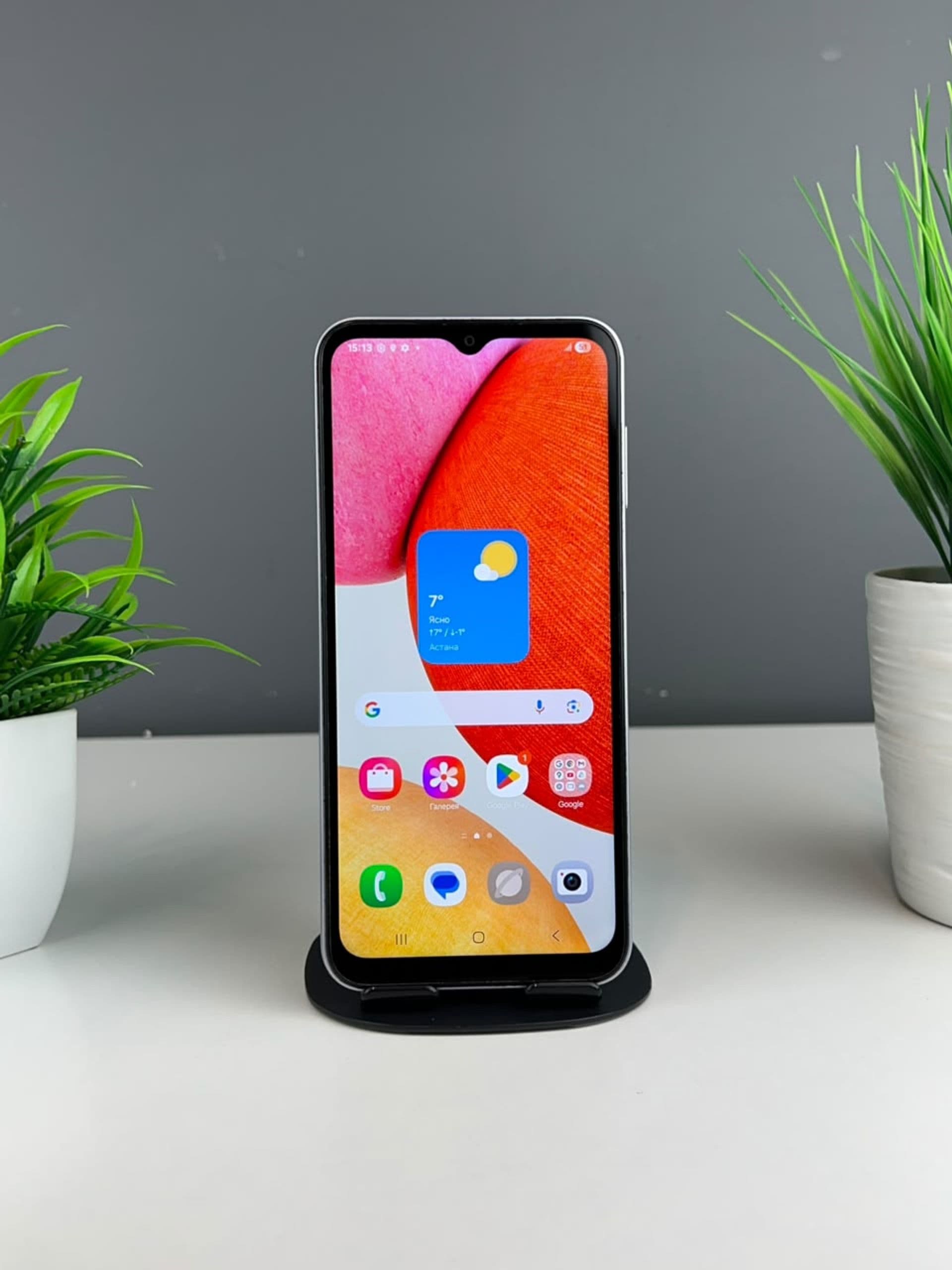 Samsung Galaxy A14, 128 ГБ, Күміс түсті — фото 3